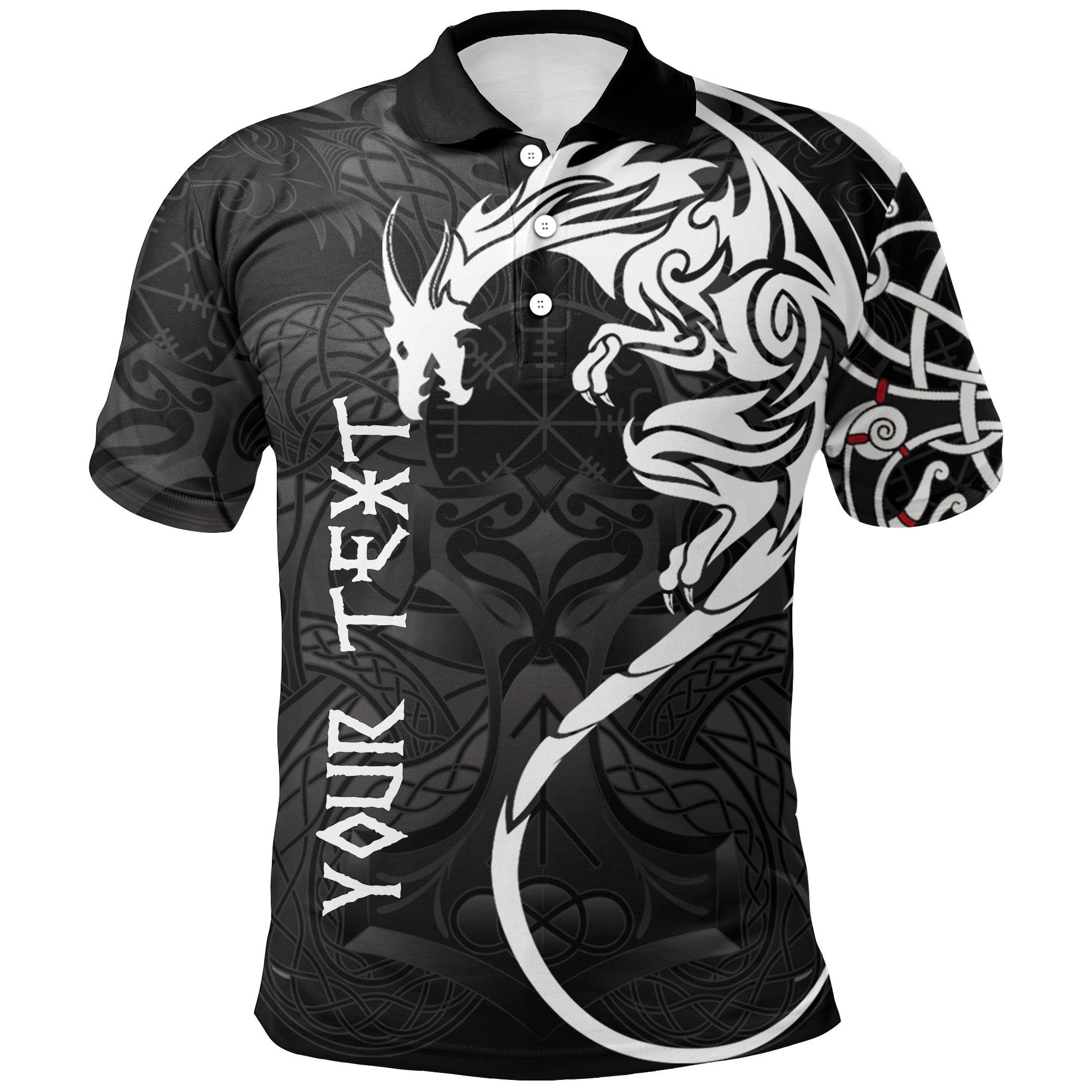 Custom Polo Shirt - Dragon Tattoo A21 Custom Polo Shirt - Dragon Tattoo A21