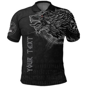 (Custom) Polo Shirt - Fenrir Norse Wolf Thunderstorm A31