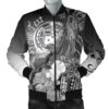 [Custom] Samoa Men's Bomber Jacket- Humpback Whale with Tropical Flowers (White)- BN18 Bomber Jacket