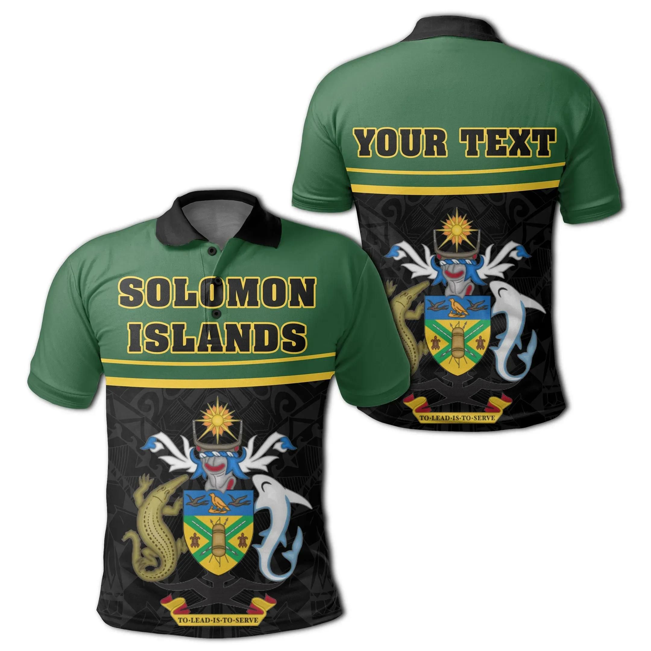 (Custom) Solomon Islands Coat Of Arms Polo Shirt - Dat Style - JD (Custom) Solomon Islands Coat Of Arms Polo Shirt - Dat Style - JD