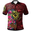 (Custom)Polynesian Polo Shirt - Vanuatu Symbols With Hibiscus Ver03- BN17