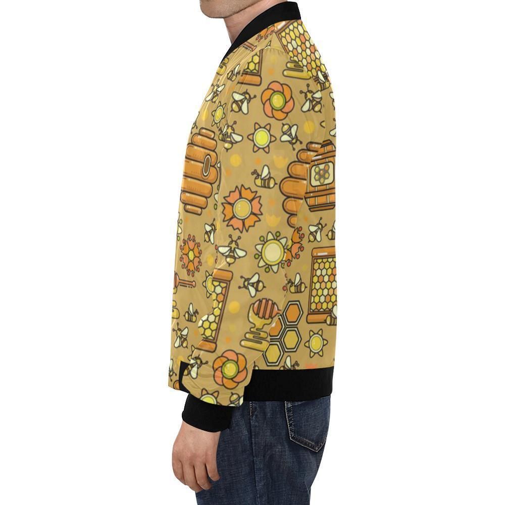 Cute-Bee-Honey-Gifts-Pattern-Print-Mens-Bomber-Jacket-1