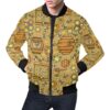 Cute Bee Honey Gifts Pattern Print Mens Bomber Jacket