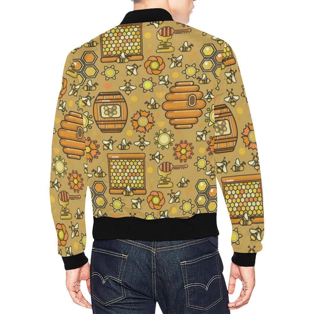 Cute-Bee-Honey-Gifts-Pattern-Print-Mens-Bomber-Jacket-2