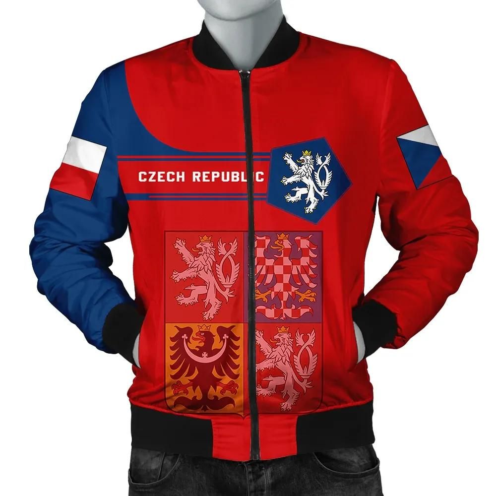 Czech Republic Coat Of Arms Men Bomber Jacket Simple Style J78 Bomber Jacket Czech Republic Coat Of Arms Men Bomber Jacket Simple Style J78 Bomber Jacket