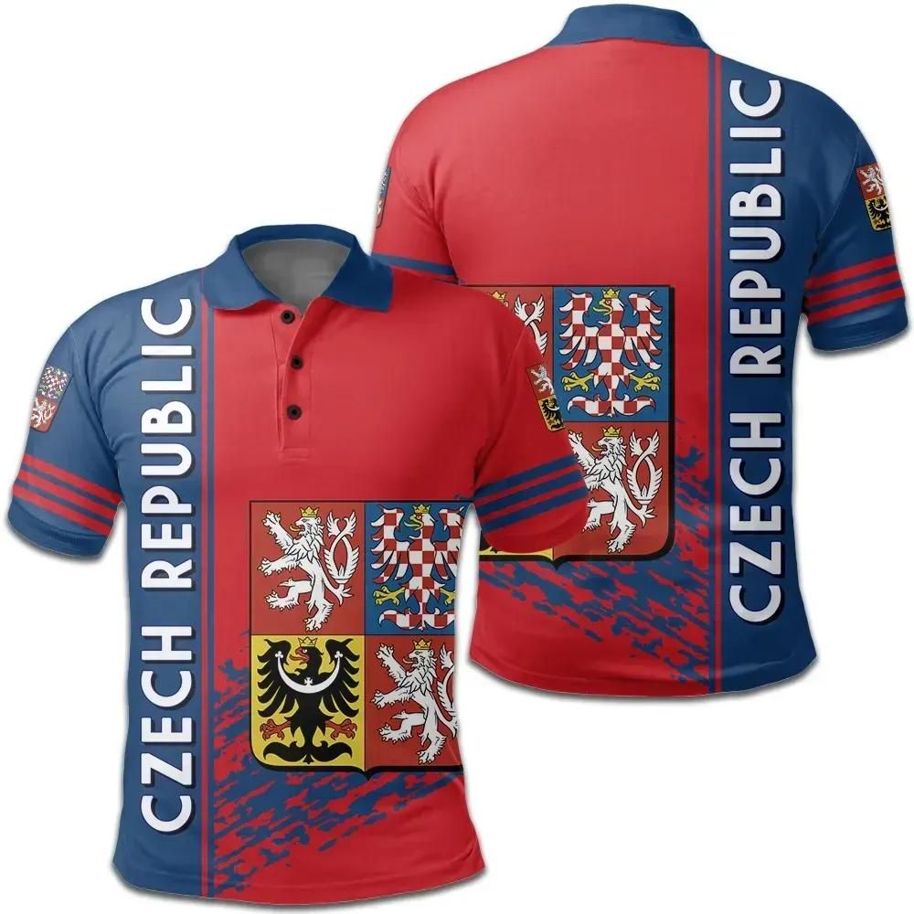 Czech Republic Coat Of Arms Polo Shirt Quarter Style J7 Czech Republic Coat Of Arms Polo Shirt Quarter Style J7