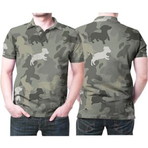 Dachshund Pattern Camouflage Style For Dog Lover 3D 3D Printed Polo Shirt