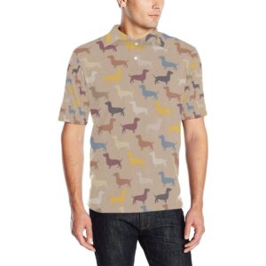 Dachshund Pattern Print Design 03 Men Polo Shirt
