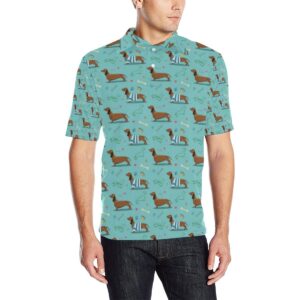 Dachshund Paw Decorative Print Pattern Men Polo Shirt