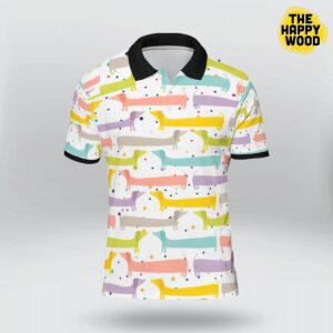 Dachshund Polo Shirt Black Neck