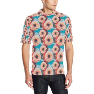 Dahlia Pattern Print Design Dh05 Men Polo Shirt