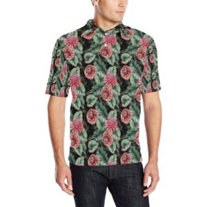 Dahlia Pattern Print Design Dh06 Men Polo Shirt