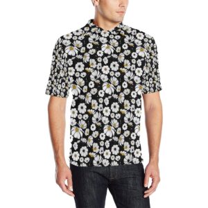 Daisy Pattern Print Design 02 Men Polo Shirt