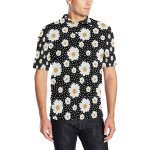 Daisy Pattern Print Design Ds02 Men Polo Shirt