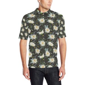 Daisy Pattern Print Design Ds08 Men Polo Shirt