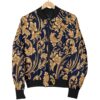 Damask Gold Pattern Print Women Casual Bomber Jacket