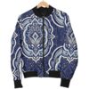 Damask Print Pattern Women Casual Bomber Jacket