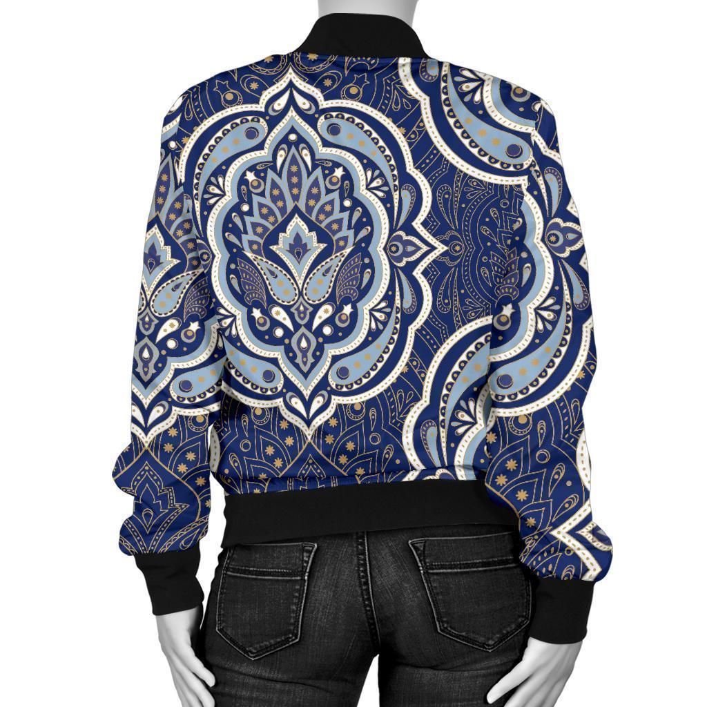 Damask-Print-Pattern-Women-Casual-Bomber-Jacket-2