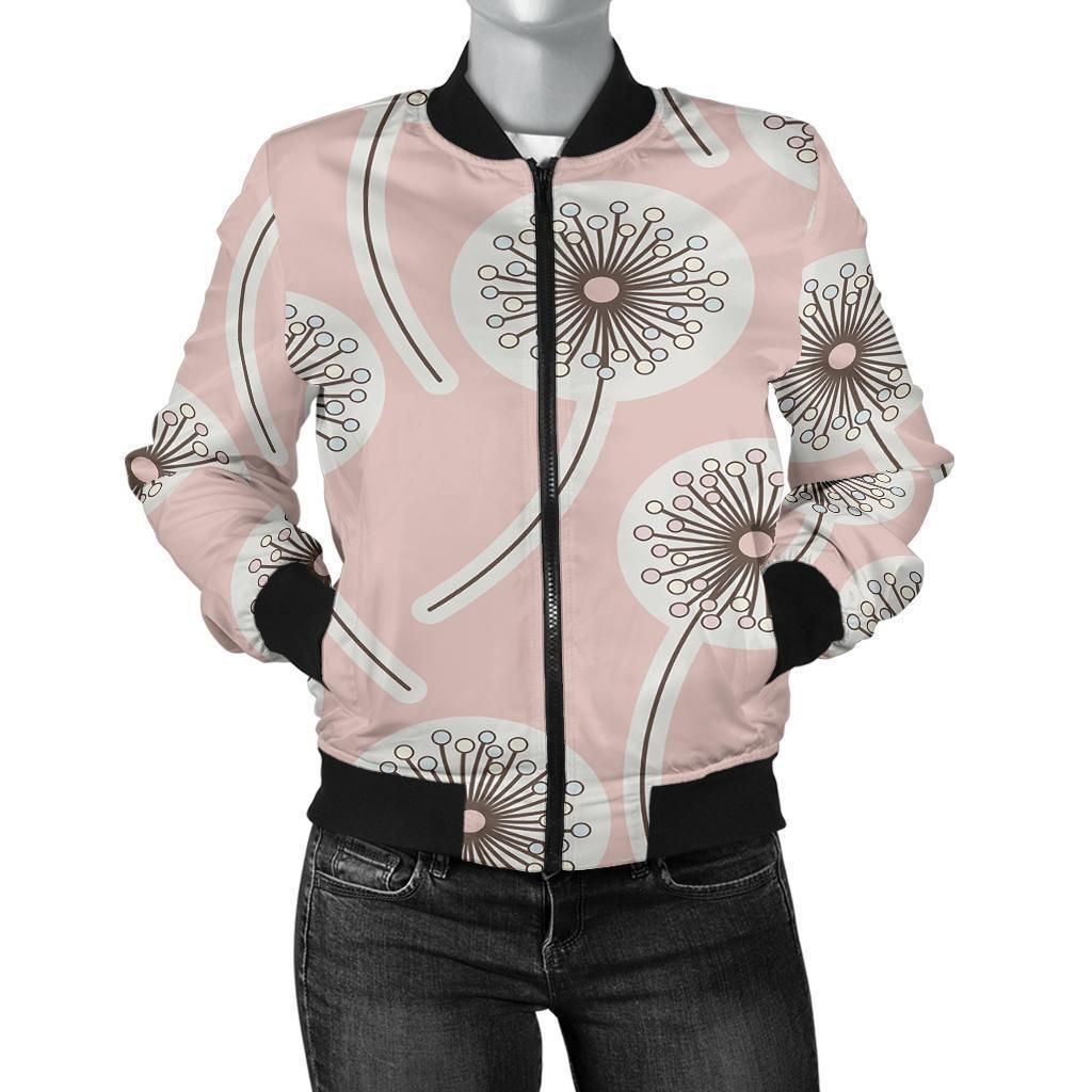 Dandelion-Pattern-Print-Women-Casual-Bomber-Jacket-1