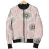 Dandelion Pattern Print Women Casual Bomber Jacket