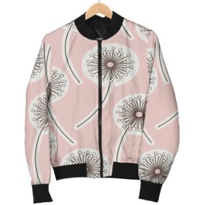 Dandelion Pattern Print Women Casual Bomber Jacket