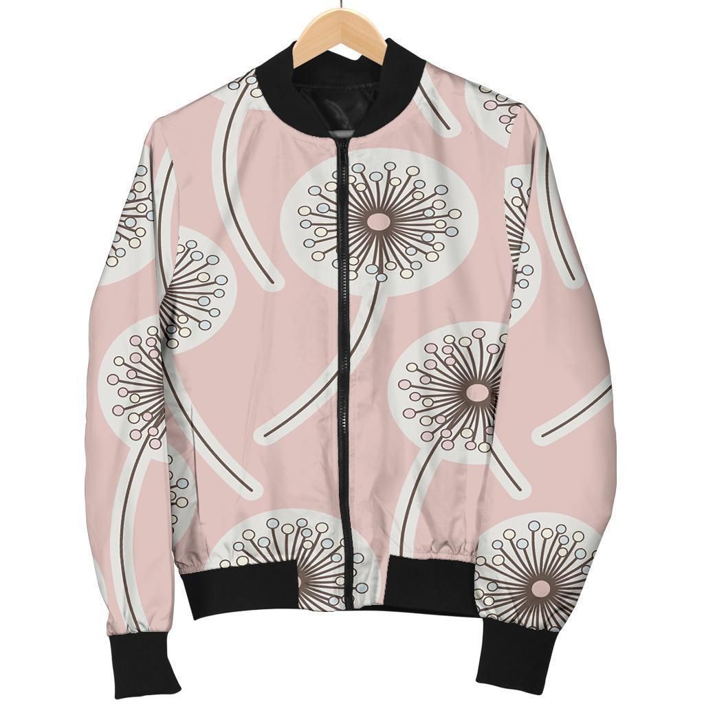 Dandelion Pattern Print Women Casual Bomber Jacket Dandelion Pattern Print Women Casual Bomber Jacket
