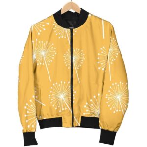 Dandelion Yellow Pattern Print Women Casual Bomber Jacket