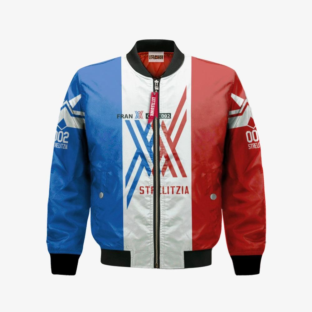 Darling In The Franxx Strelitzia bomber Jacket Cosplay Costumes Bomber Jacket Darling In The Franxx Strelitzia bomber Jacket Cosplay Costumes Bomber Jacket