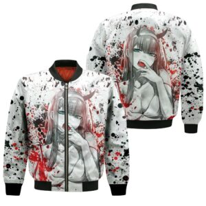 Darling In The Franxx Zero Two 3D Printed Hoodie Bomber Jacket