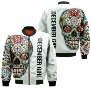December Girl Skull 3D T Shirt Hoodie Sweater Jersey Bomber Jacket Model 1749 Bomber Jacket