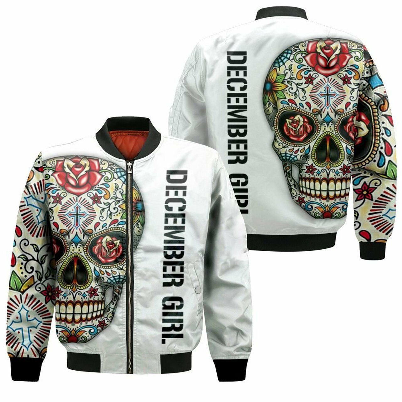 December Girl Skull 3D T Shirt Hoodie Sweater Jersey Bomber Jacket Model 1749 Bomber Jacket December Girl Skull 3D T Shirt Hoodie Sweater Jersey Bomber Jacket Model 1749 Bomber Jacket