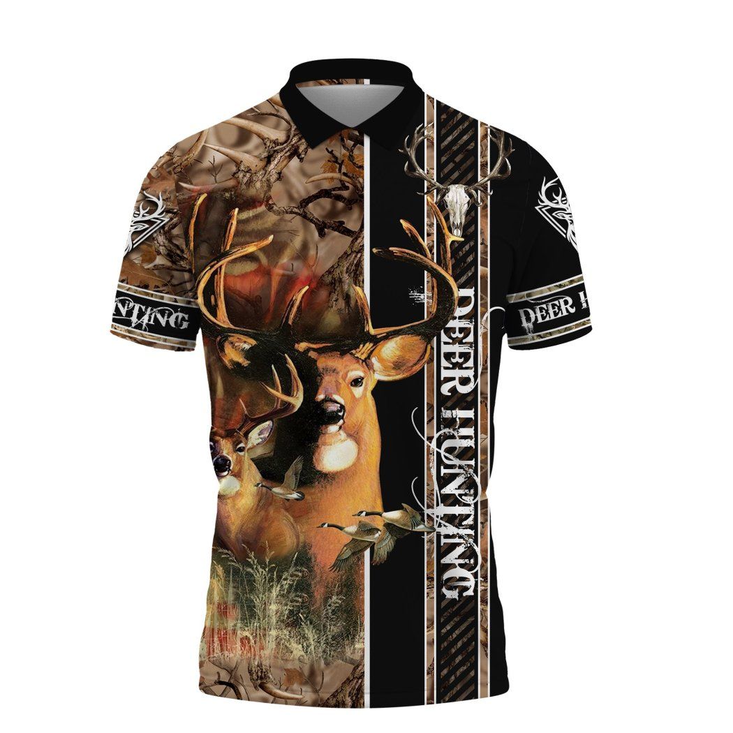 Deer Hunting Polo Shirt All Over Print Deer Hunting Polo Shirt All Over Print