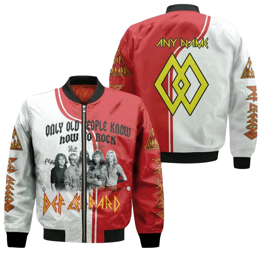 Def Leppard Only Old People Know How To Rock Signed 3D Designed Allover Gift With Custom Name Number For Def Leppard Fans.jpg Bomber Jacket Def Leppard Only Old People Know How To Rock Signed 3D Designed Allover Gift With Custom Name Number For Def Leppard Fans.jpg Bomber Jacket