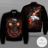 Denver Broncos Lava Skull Full Print Bomber Jacket
