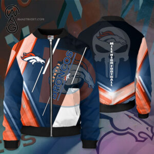 Denver Broncos Skull All Over Printed Bomber Jacket