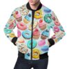 Dessert Cupcake Pattern Print Mens Bomber Jacket