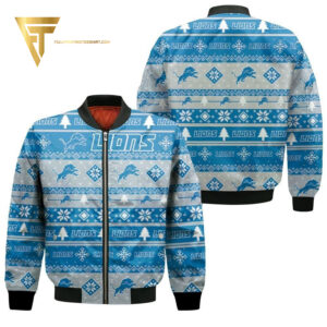 Detroit Lions Ugly Christmas Full Printing Bomber Jacket
