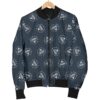 Diamond Print Pattern Women Casual Bomber Jacket