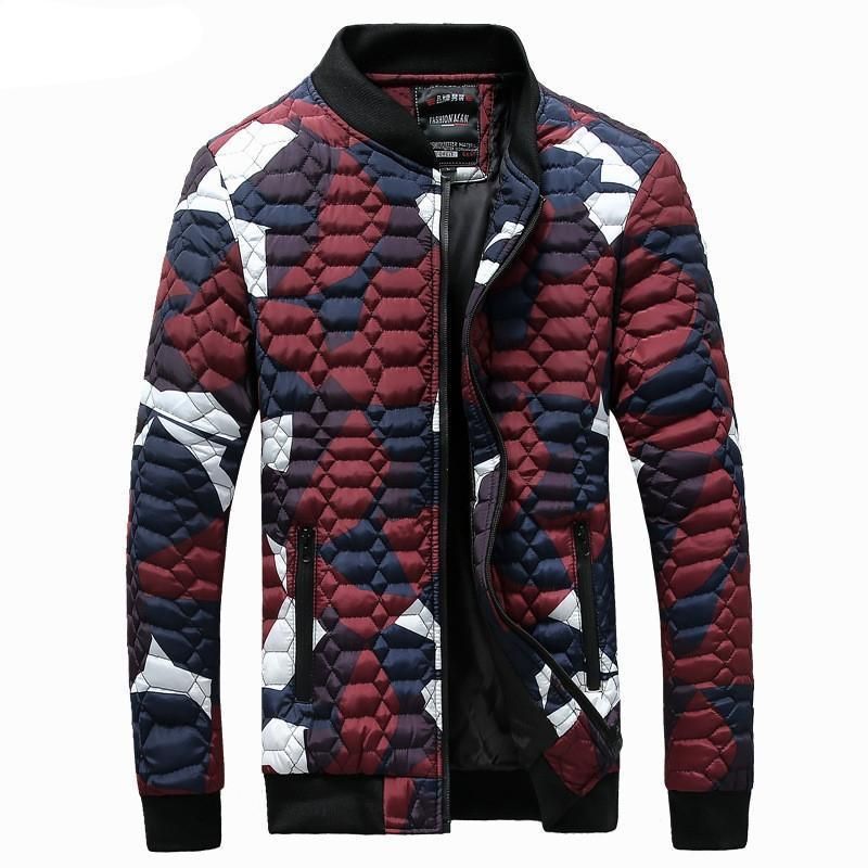 Diamond Quilted Camouflage Printed Men Bomber Jacket Diamond Quilted Camouflage Printed Men Bomber Jacket
