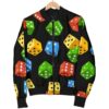 Dice Colorful Pattern Print Women Casual Bomber Jacket