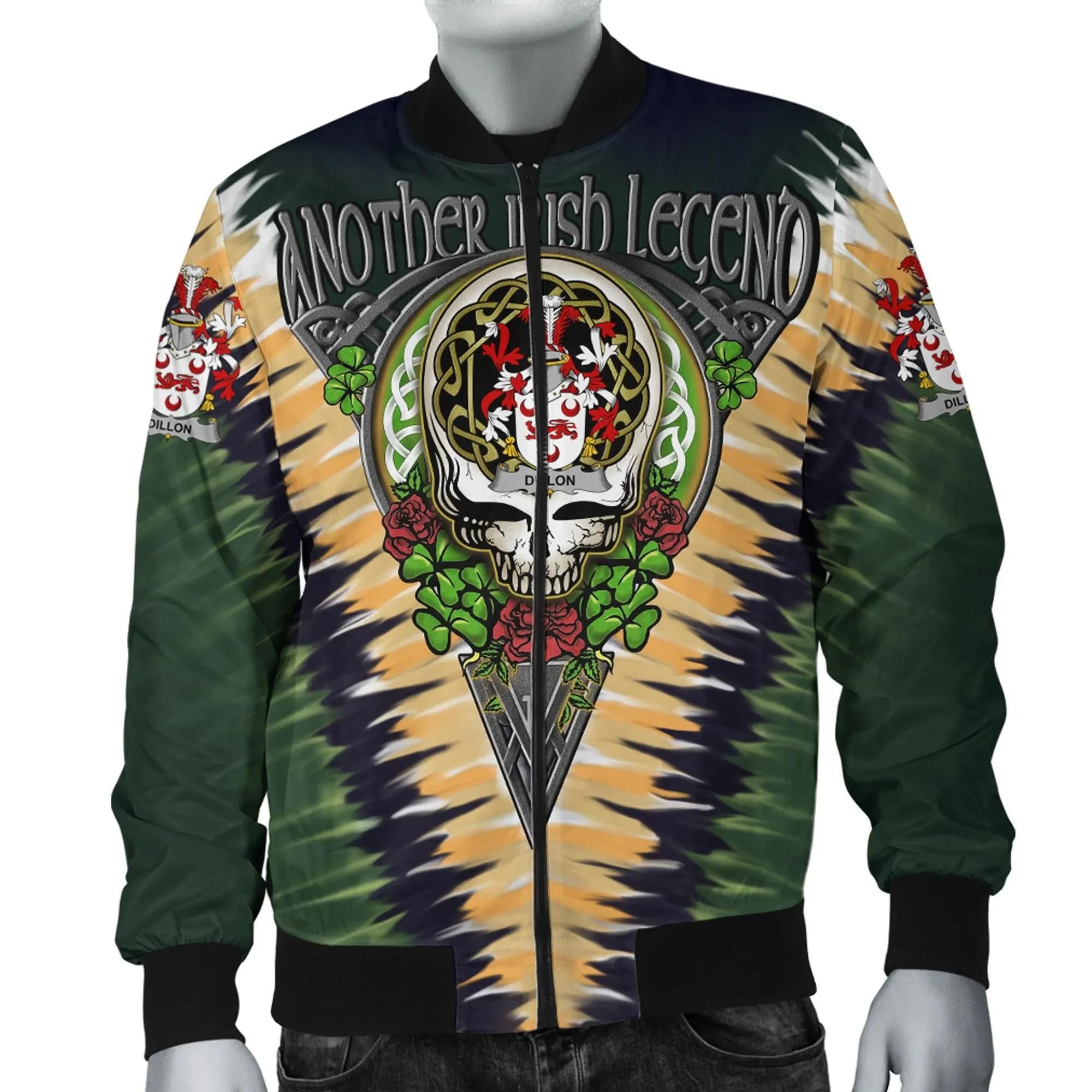 Dillon Ireland Bomber Jacket - GD Irish Legend Shamrock V Tie-Dye A7 Bomber Jacket Dillon Ireland Bomber Jacket - GD Irish Legend Shamrock V Tie-Dye A7 Bomber Jacket