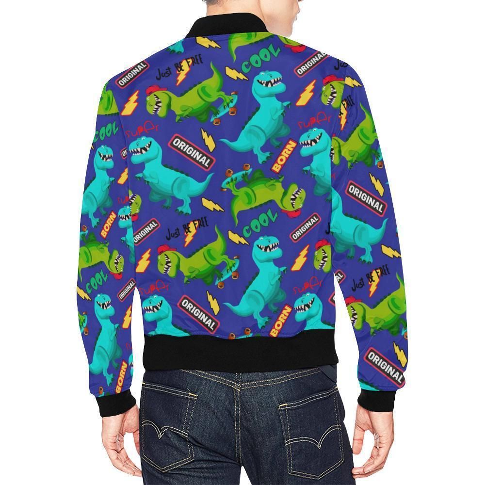 Dino-Dinosaur-Cartoon-Pattern-Print-Mens-Bomber-Jacket-2