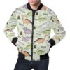 Dino Roar Dinosaur Pattern Print Mens Bomber Jacket