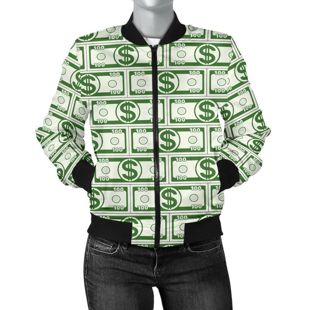 Dollar-Money-Print-Pattern-Women-Casual-Bomber-Jacket-1