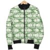 Dollar Money Print Pattern Women Casual Bomber Jacket