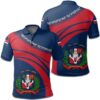 Dominican Republic Coat Of Arms Polo Shirt Cricket Style J5W