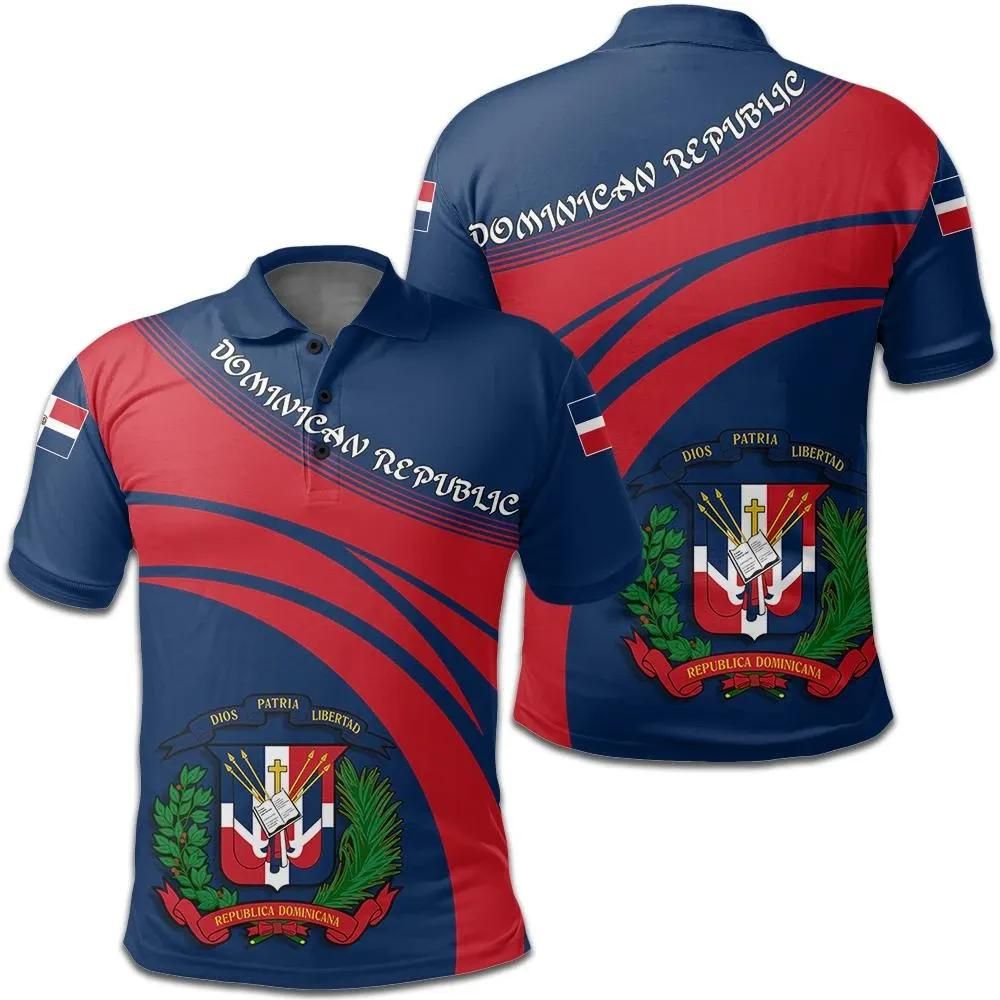 Dominican Republic Coat Of Arms Polo Shirt Cricket Style J5W Dominican Republic Coat Of Arms Polo Shirt Cricket Style J5W