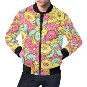 Donut Colorful Pattern Print Mens Bomber Jacket