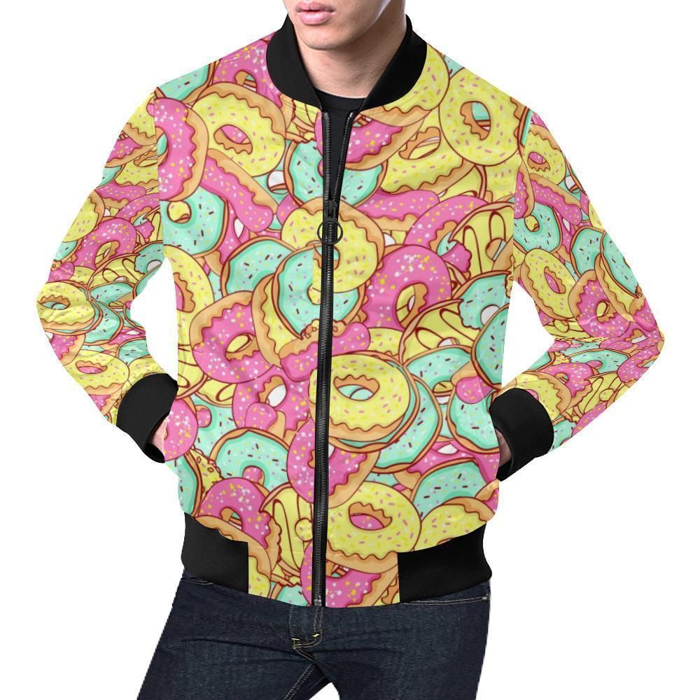 Donut Colorful Pattern Print Mens Bomber Jacket Donut Colorful Pattern Print Mens Bomber Jacket