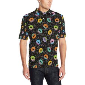 Donut Pattern Print Design Dn012 Men Polo Shirt